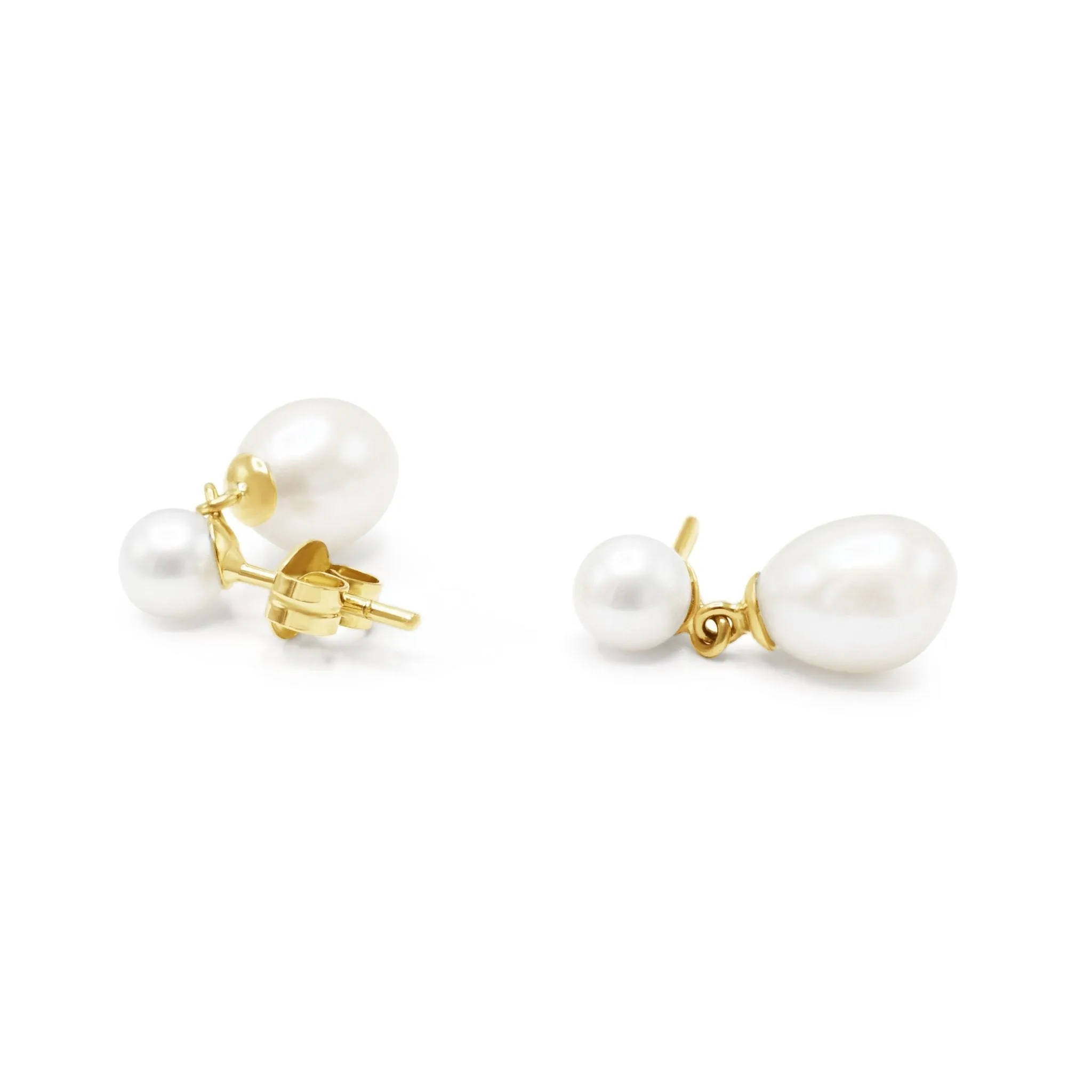 Cultured Pearl Drop Earrings - 18ct Yellow Gold