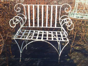 Curl Arm Strap Bench decorative plants  