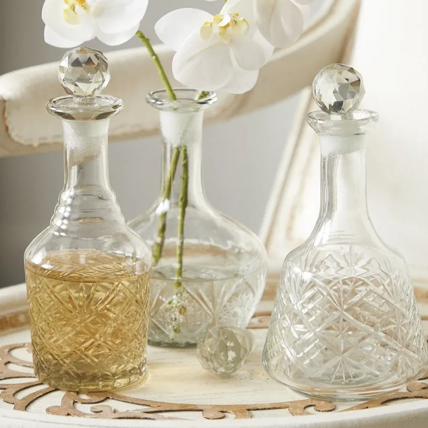 Cut Glass Decanter dried flowers  