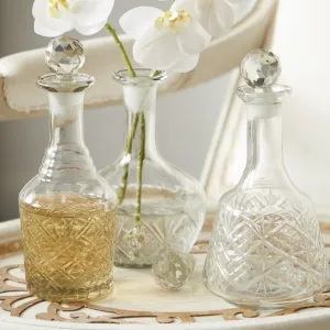 Cut Glass Decanter dried flowers  
