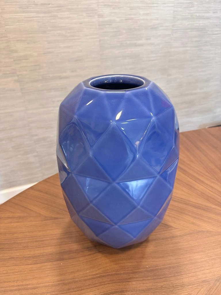 Cut Vase Cobalt Blue Glossy