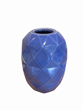 Cut Vase Cobalt Blue Glossy mini ornamental plant  