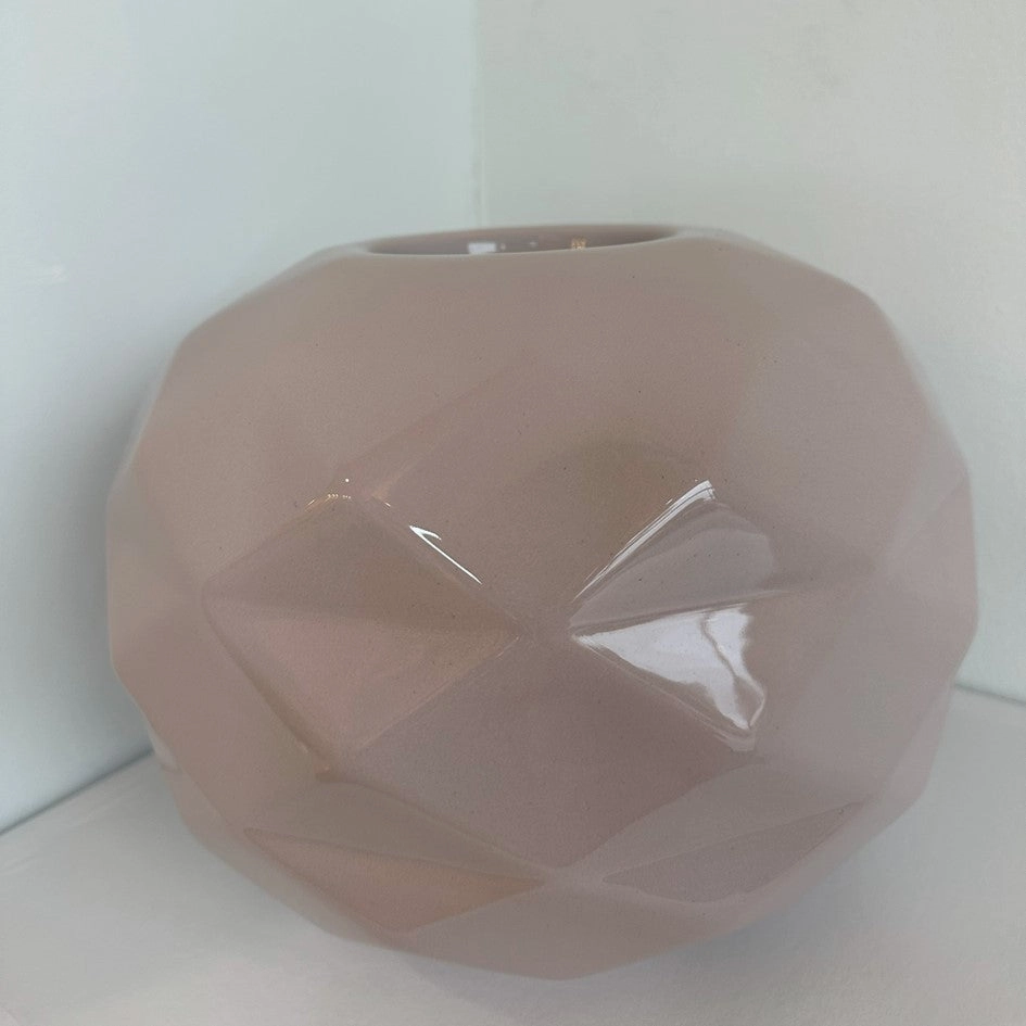 Cut Vase Lilac Grey Paunchy Glossy