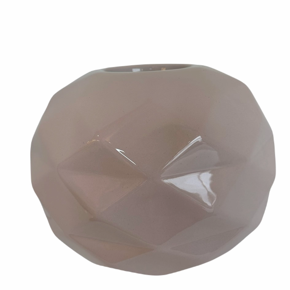 Cut Vase Lilac Grey Paunchy Glossy