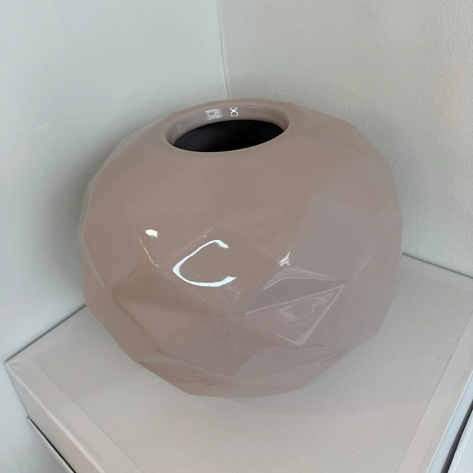 Cut Vase Lilac Grey Paunchy Glossy