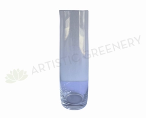 Cylinder Shaped Clear Glass Vase 29cm Tall (Code: G-CC29-8) outdoor greenery  