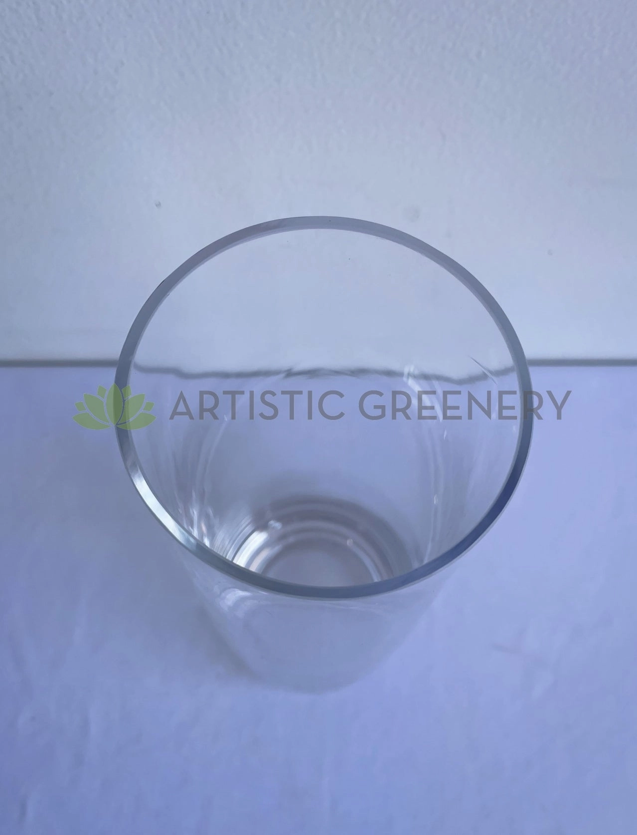 Cylinder Shaped Clear Glass Vase 29cm Tall (Code: G-CC29-8)