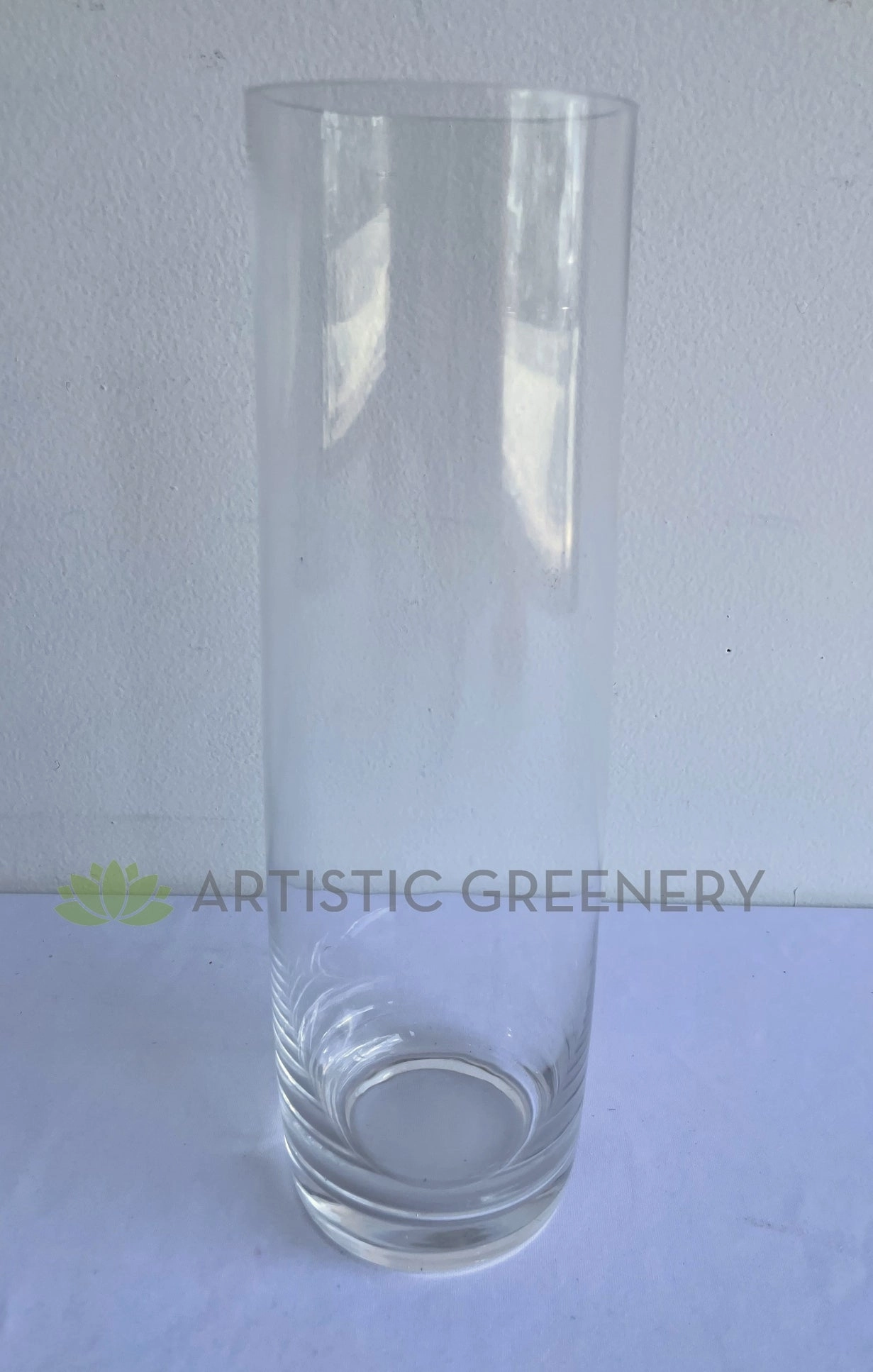 Cylinder Shaped Clear Glass Vase 29cm Tall (Code: G-CC29-8)