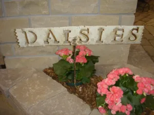 Daisies Sign with Stake decorative plants  