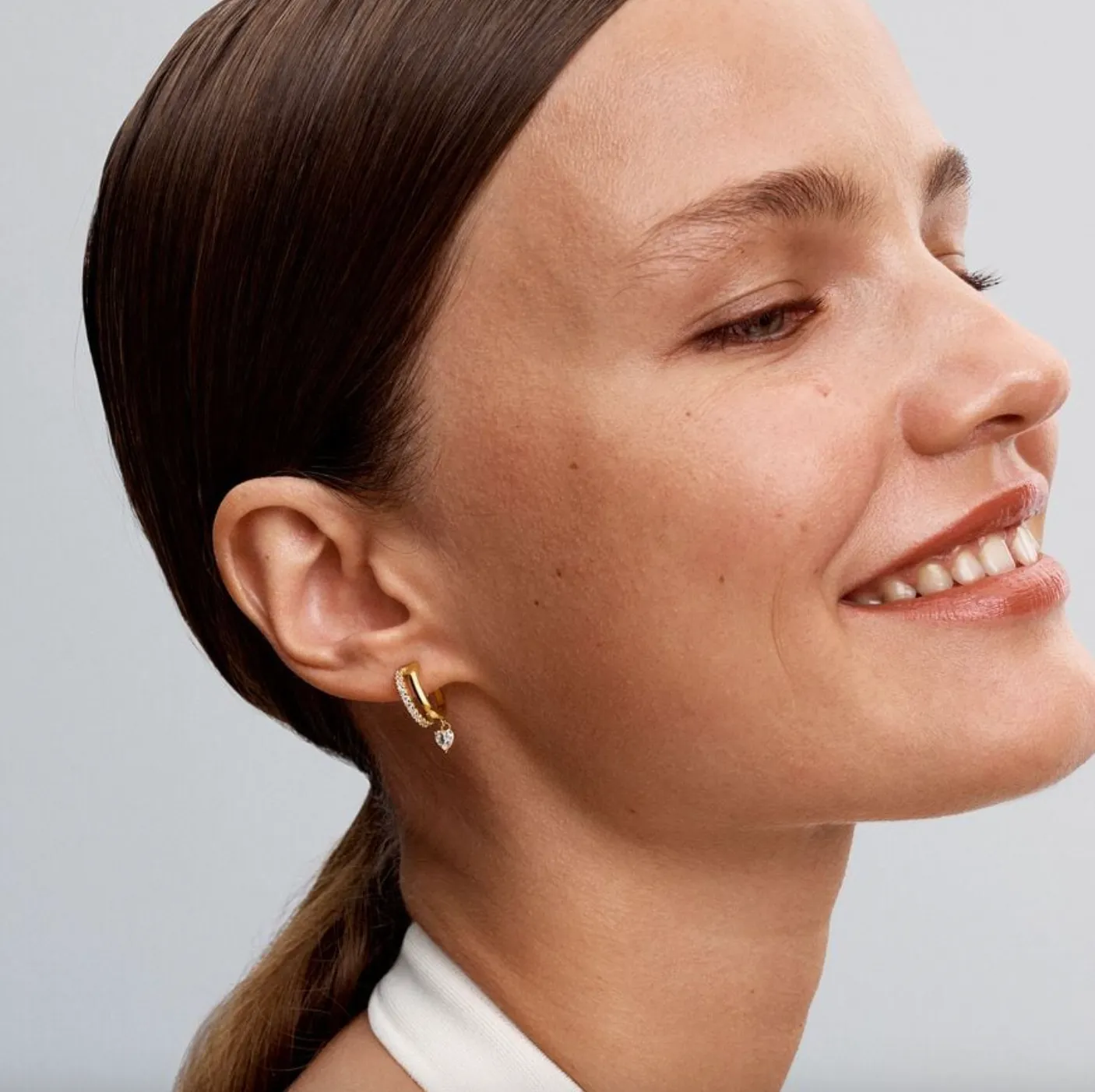 Dangling Heart Hoop Earrings