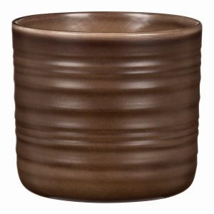 Dark Brown Ceramic Cover Pot Dark Oak (850) tall green plant  