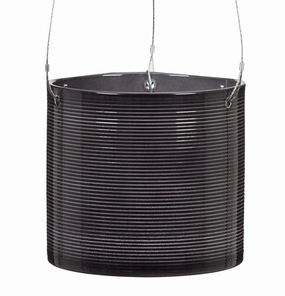 Dark Grey Hanging Ceramic Pot  Glass Grey 428 tall green plant  
