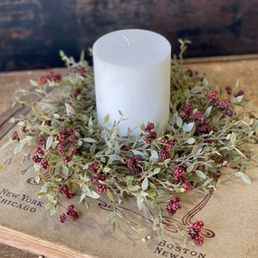 Dark Red Hasp Berry Candle Ring xl flower pot  