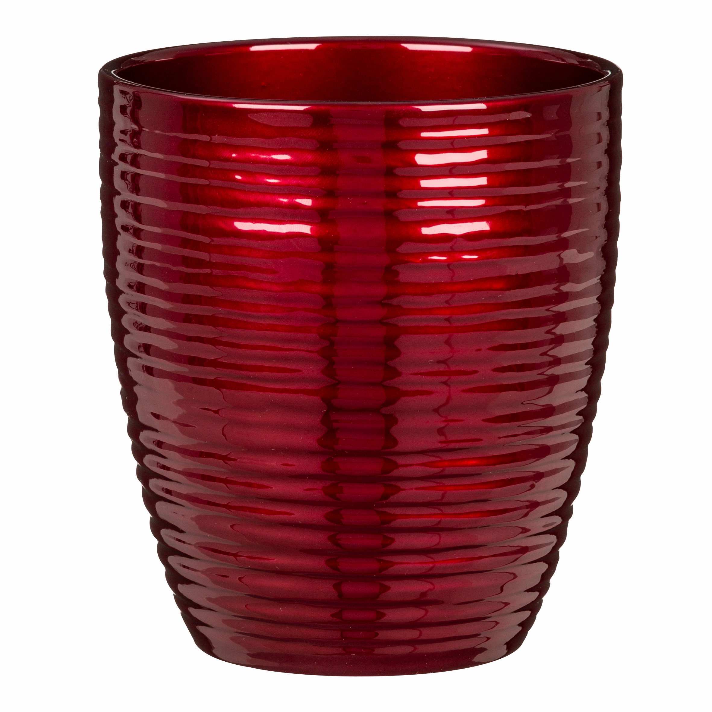 Dark Red Indoor Ceramic Cover Pot Brilliant Bordeaux (669) tall green plant  