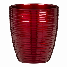 Dark Red Indoor Ceramic Cover Pot Brilliant Bordeaux (669) tall green plant  