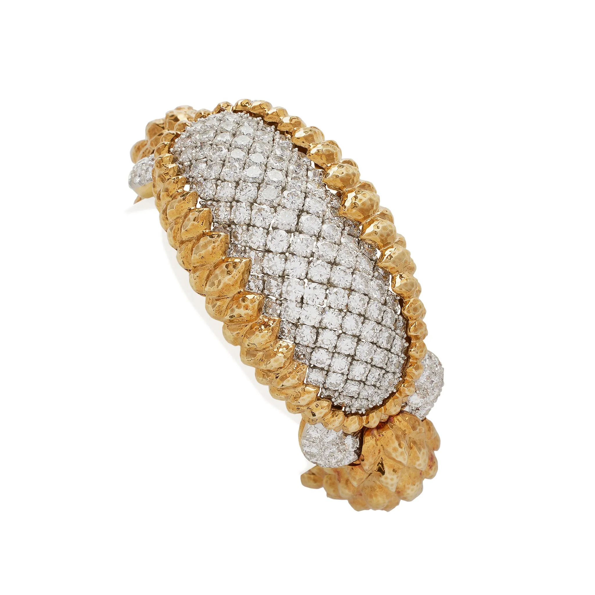 David Webb New York Unique Crosshatch Diamond Bracelet