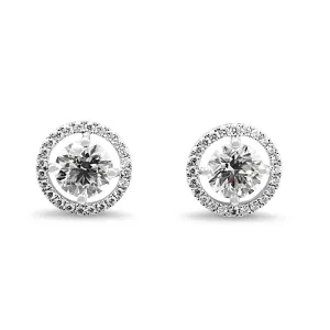 De Beers Aura Round Brilliant Certificated Diamond Stud Earrings