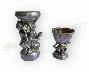 Decorative Angel Fiberglass Vase Silver Colour - (Code: FG-197 & 198) SPECIAL outdoor greenery  