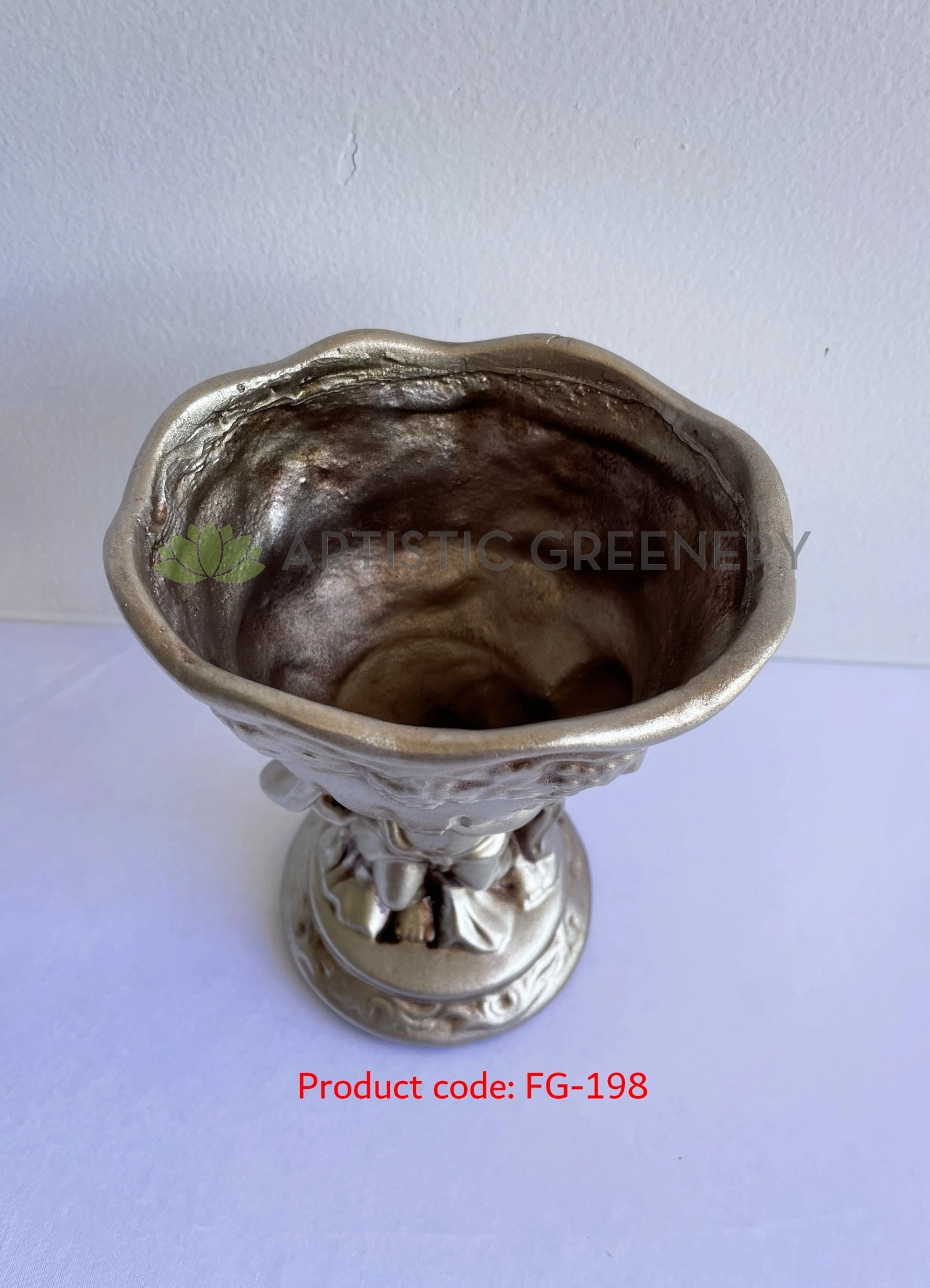 Decorative Angel Fiberglass Vase Silver Colour - (Code: FG-197 & 198) SPECIAL