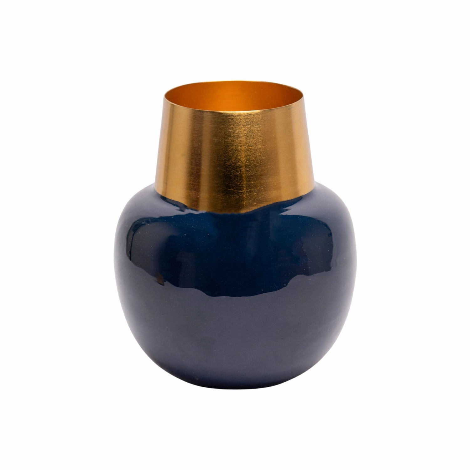 Decorative Enamel Vase - Golden & Blue