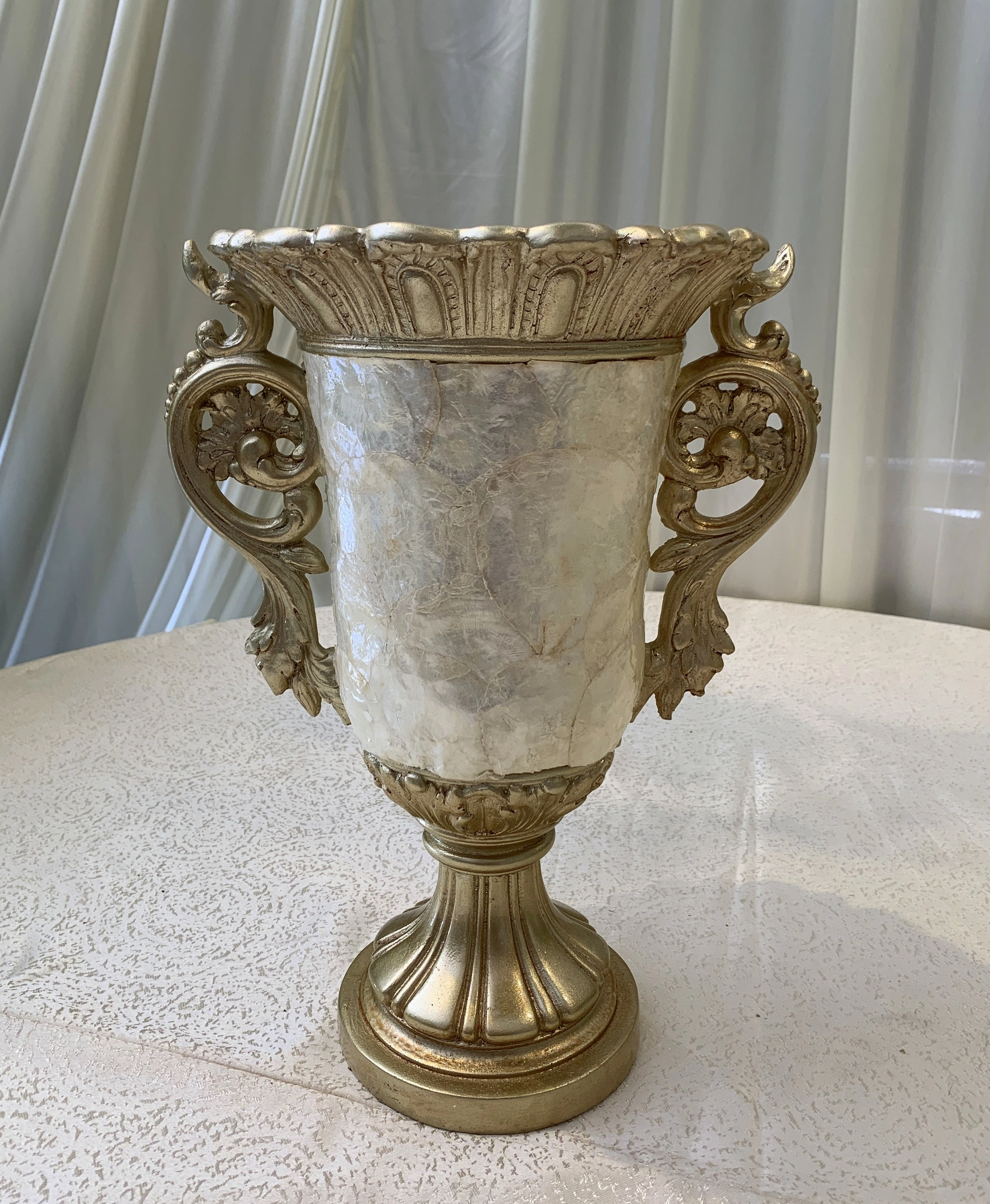 Decorative Fiberglass Vases - Pearl & Gold (2 Styles - 88042 & 88043)