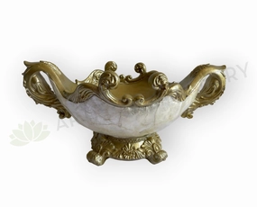 Decorative Fiberglass Vases - Pearl & Gold Fruit Bowl (Product code: F-TR178) outdoor greenery  