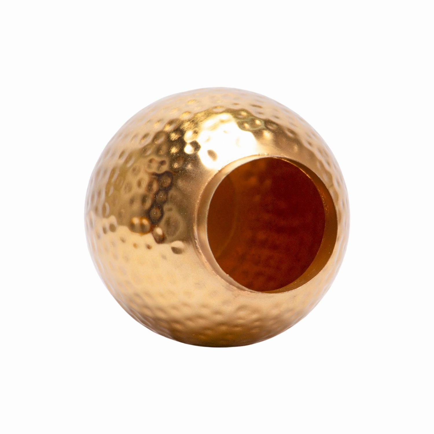 Decorative Golden Hammered Vase - Matka Shape