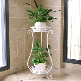 Decorative Metal Plant Stand Double Pot Holder cactus succulent plant  
