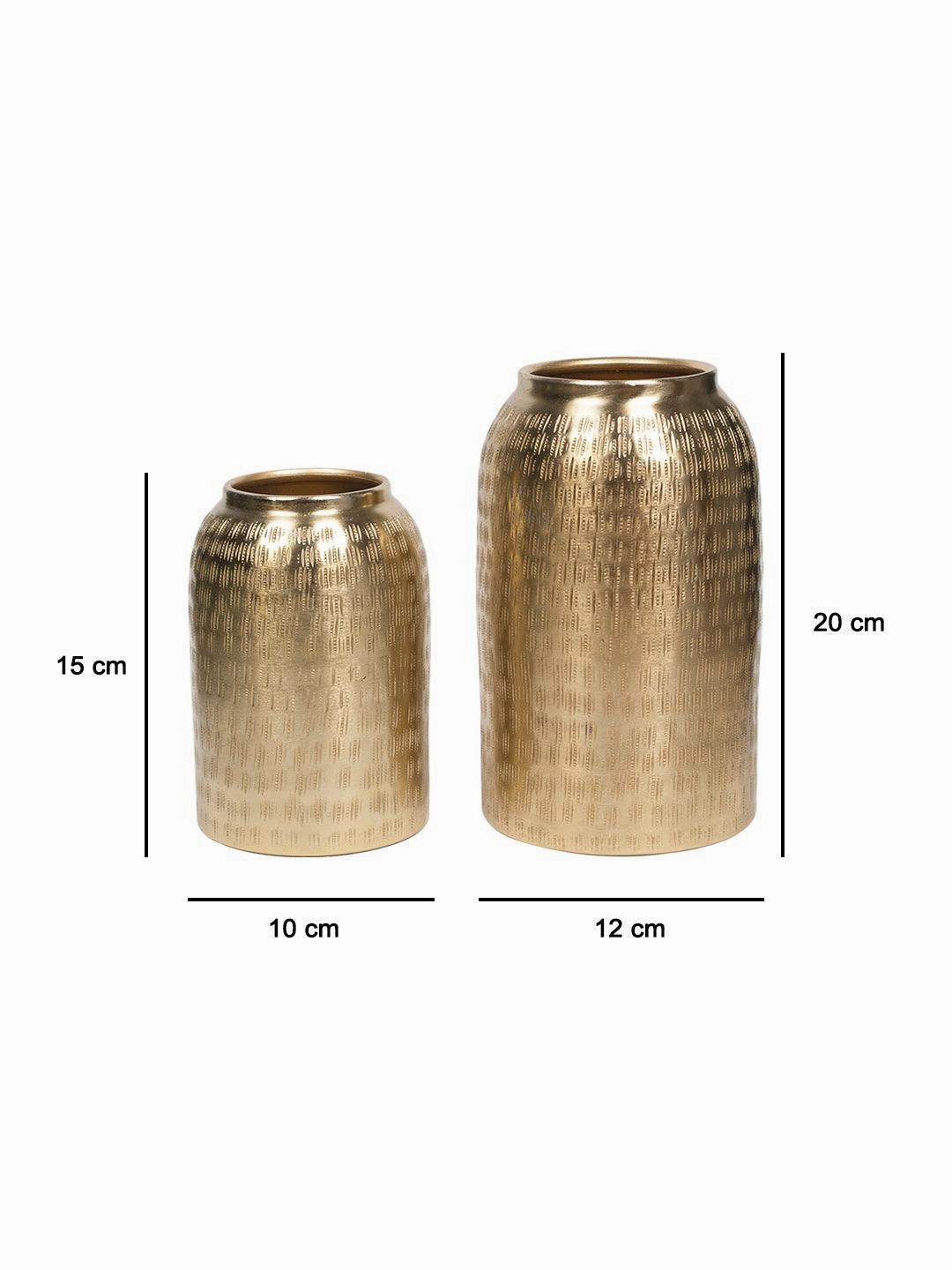 Decorative Modern Gold Metal Table Flower Dolchi Shape Vase for Festive Dcor