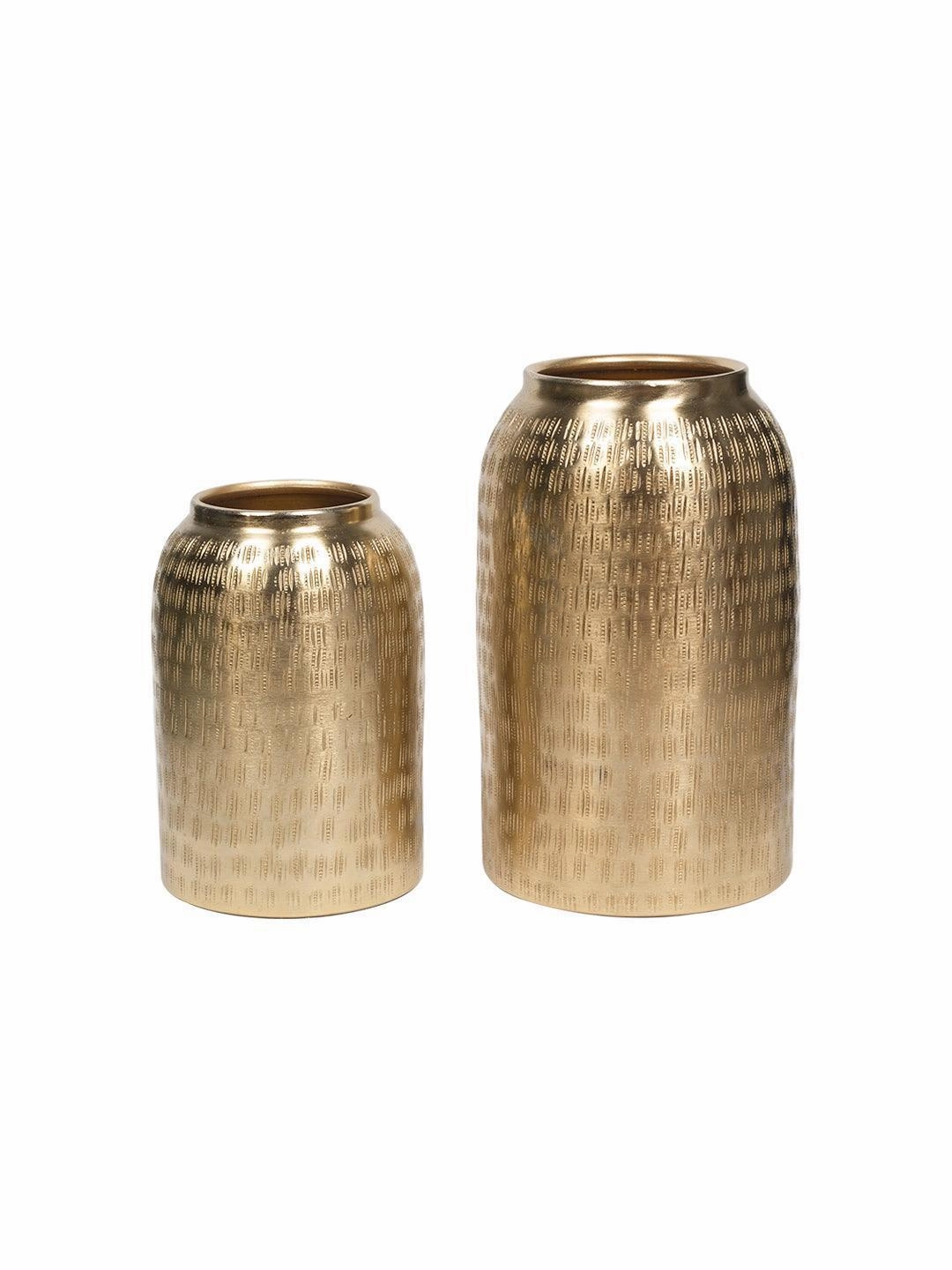 Decorative Modern Gold Metal Table Flower Dolchi Shape Vase for Festive Dcor