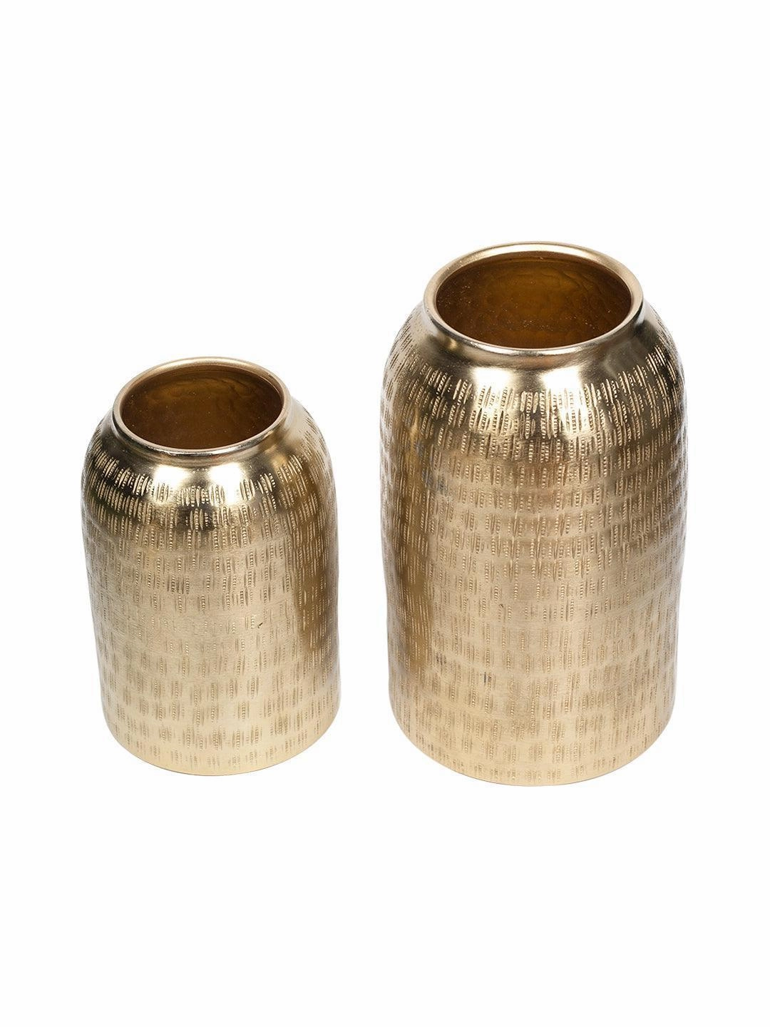Decorative Modern Gold Metal Table Flower Dolchi Shape Vase for Festive Dcor