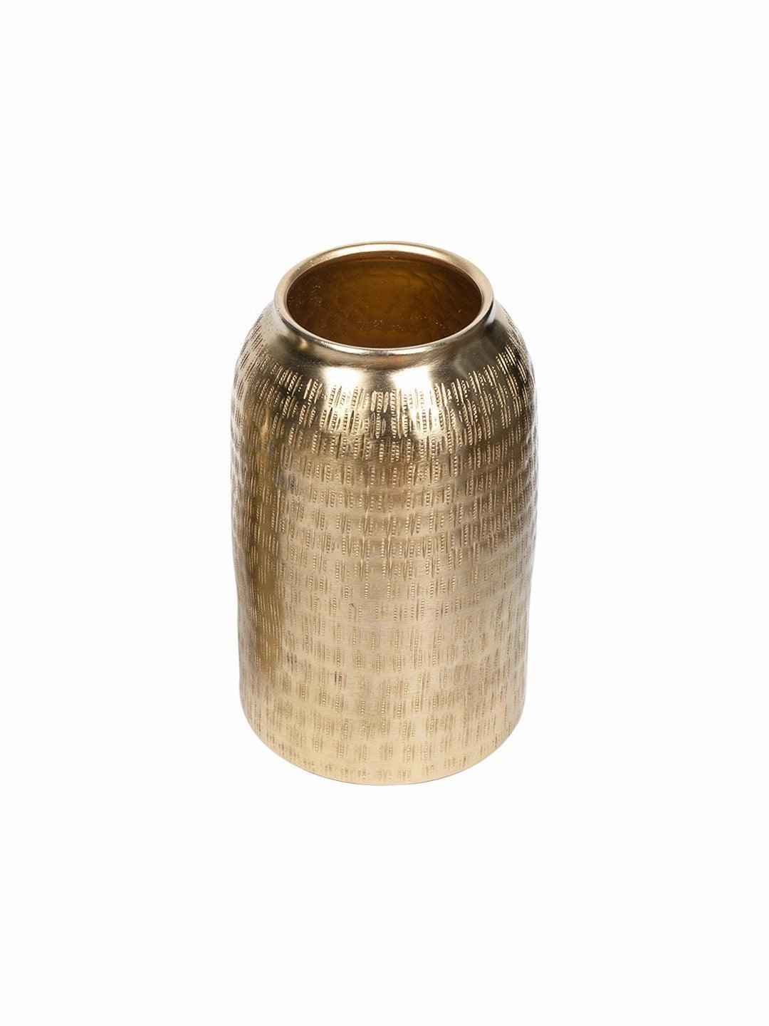 Decorative Modern Gold Metal Table Flower Dolchi Shape Vase for Festive Dcor