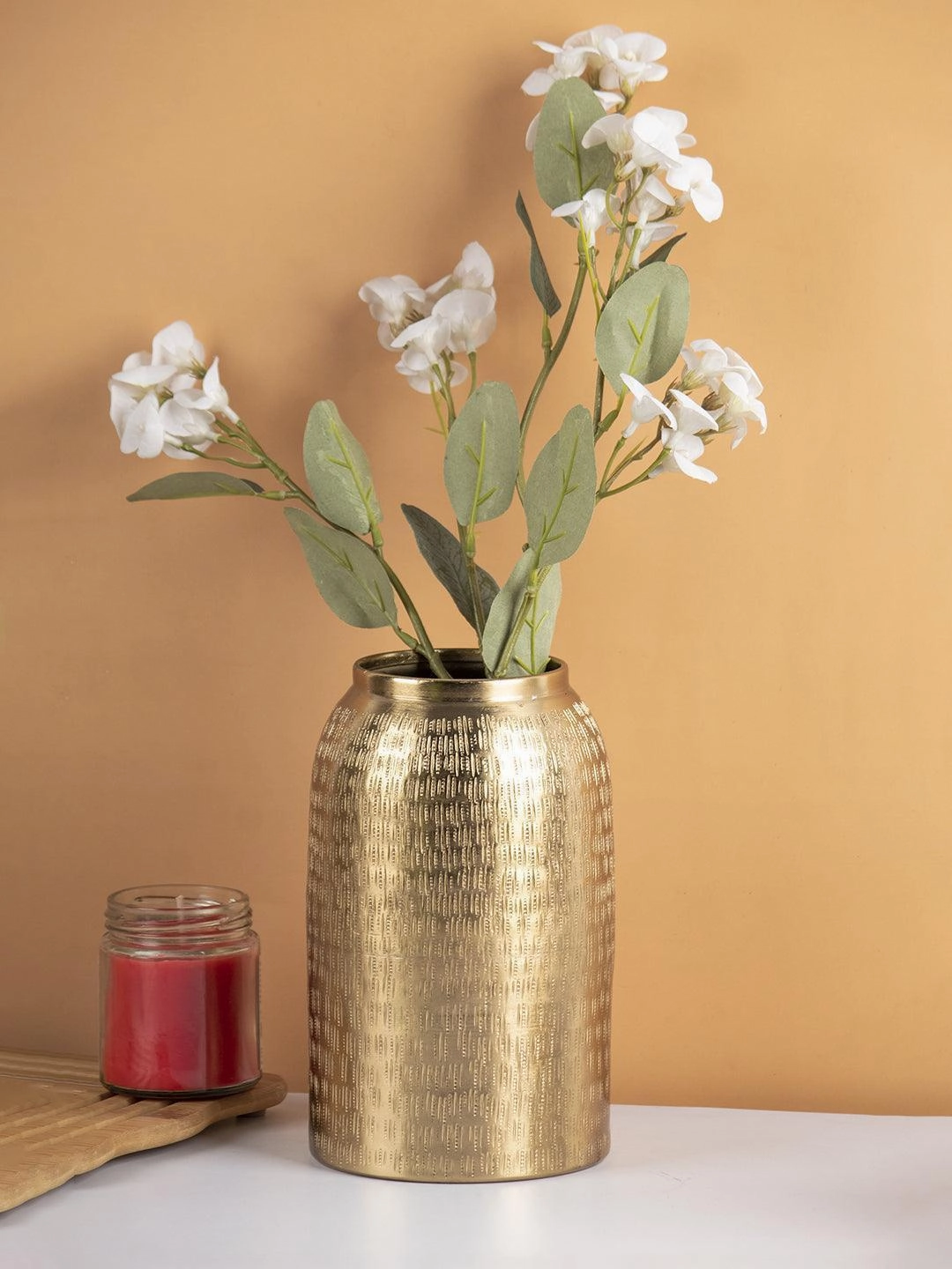 Decorative Modern Gold Metal Table Flower Dolchi Shape Vase for Festive Dcor