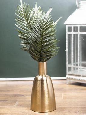 Decorative Modern Gold Metal Table Flower Flask Shape Vase for Festive Dcor dried green plant  