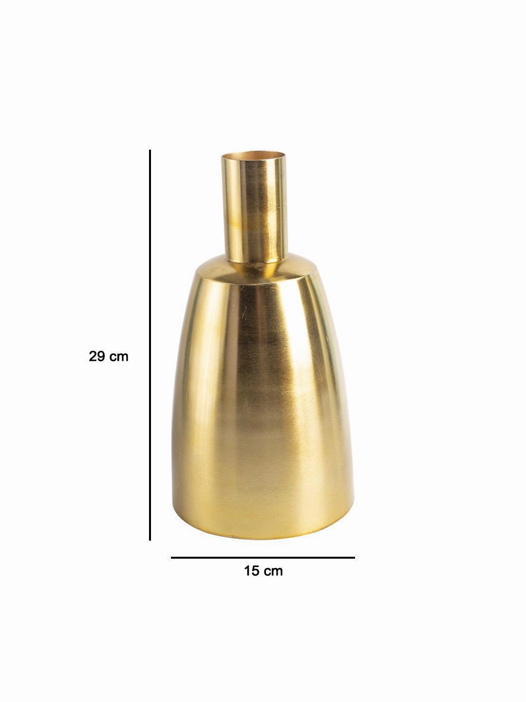 Decorative Modern Gold Metal Table Flower Flask Shape Vase for Festive Dcor