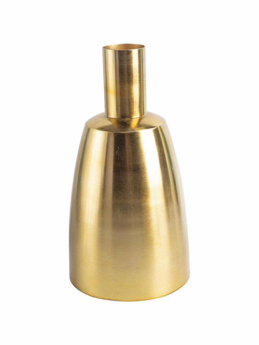 Decorative Modern Gold Metal Table Flower Flask Shape Vase for Festive Dcor