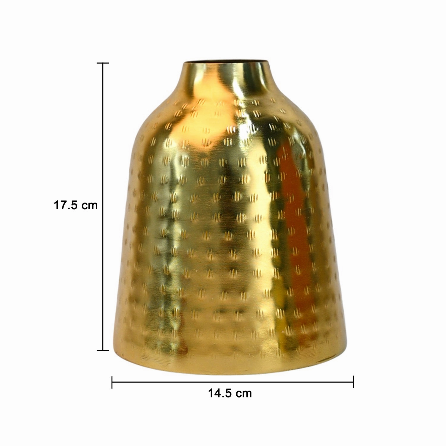 Decorative Rice Hammer Vase - Golden, Mason Shape
