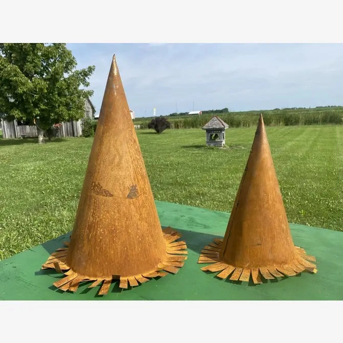 Decorative Rustic Metal Witch Hat For Pumpkin or Table Top