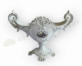 Decorative White Floral Vase - Fiberglass (Code: FG2011-59) outdoor greenery  