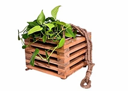 Decorative Wooden Hanging Planter (23 X 23 X 77 cm)