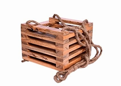 Decorative Wooden Hanging Planter (23 X 23 X 77 cm)