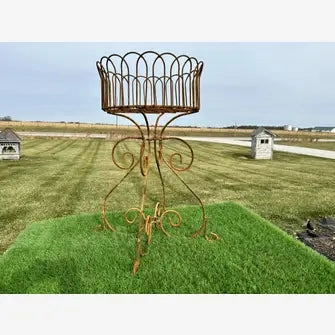 Deep Simple Round Planter Plant Holder Wrought Iron Plant