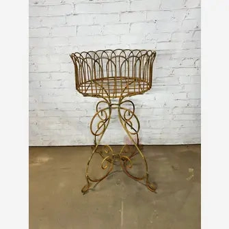 Deep Simple Round Planter Plant Holder Wrought Iron Plant