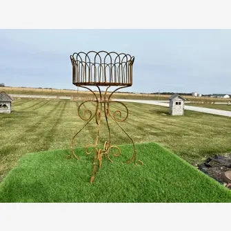 Deep Simple Round Planter Plant Holder Wrought Iron Plant