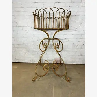 Deep Simple Round Planter Plant Holder Wrought Iron Plant