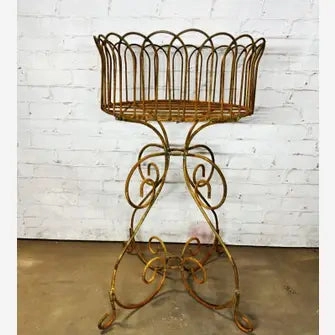 Deep Simple Round Planter Plant Holder Wrought Iron Plant
