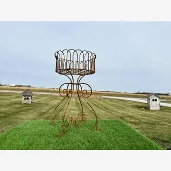 Deep Simple Round Planter Plant Holder Wrought Iron Plant