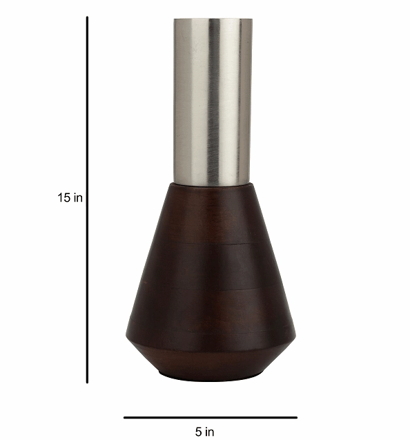 Deidra Dark Brown/Silver Table vase
