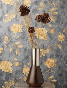 Deidra Dark Brown/Silver Table vase outdoor greenery  