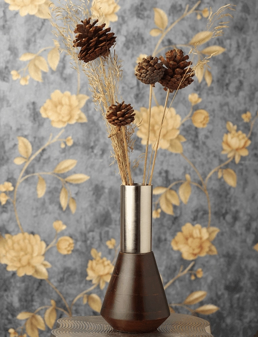 Deidra Dark Brown/Silver Table vase outdoor greenery  